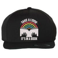 Cute Take A Look It's In A Book Wool Snapback Cap