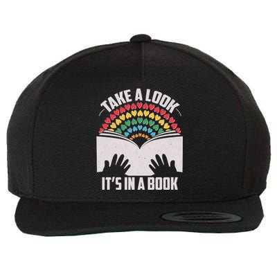 Cute Take A Look It's In A Book Wool Snapback Cap