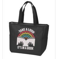 Cute Take A Look It's In A Book Zip Tote Bag