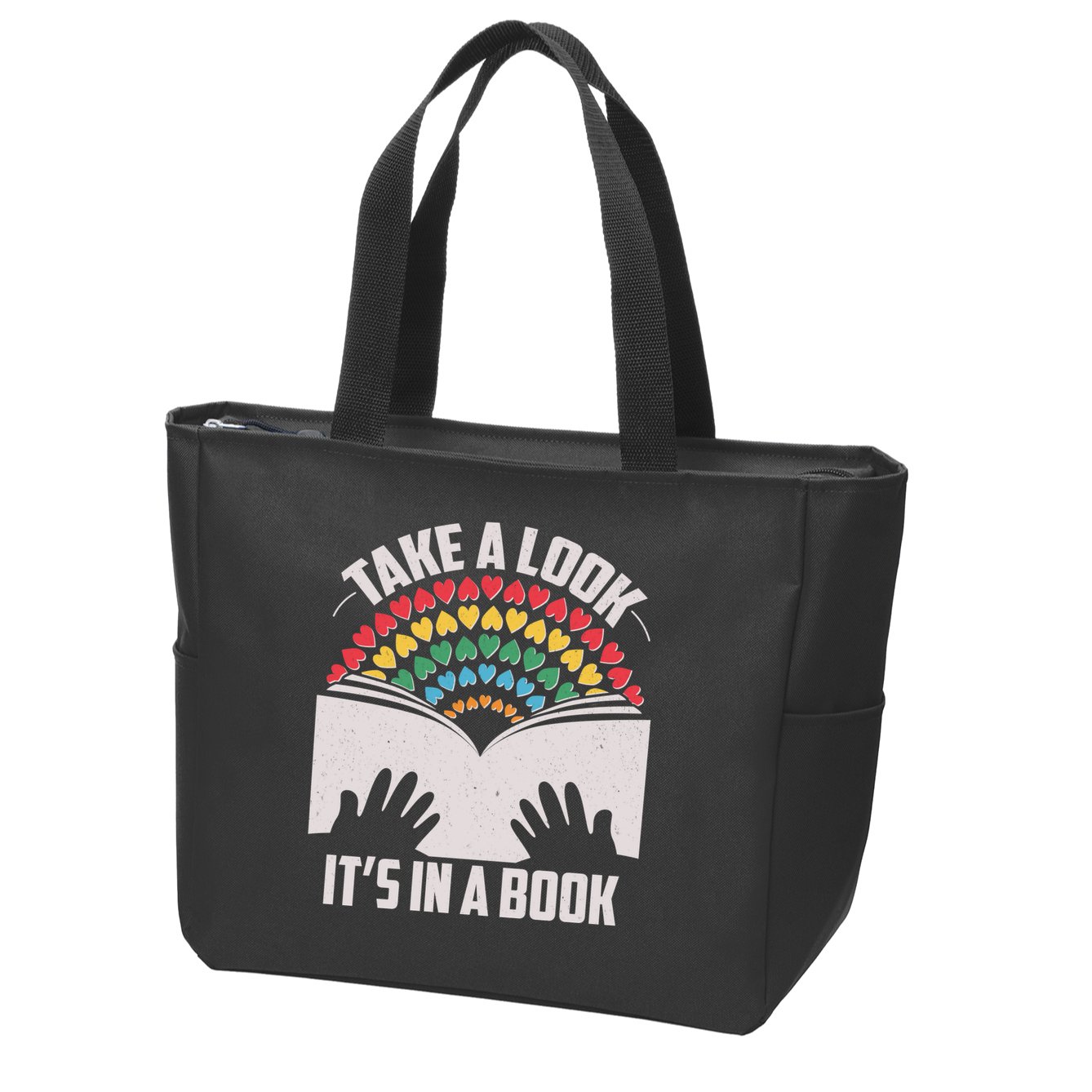 Cute Take A Look It's In A Book Zip Tote Bag