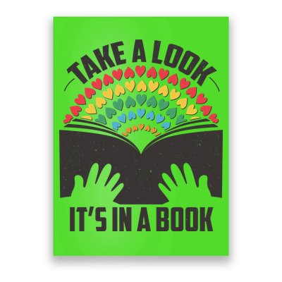 Cute Take A Look It's In A Book Poster
