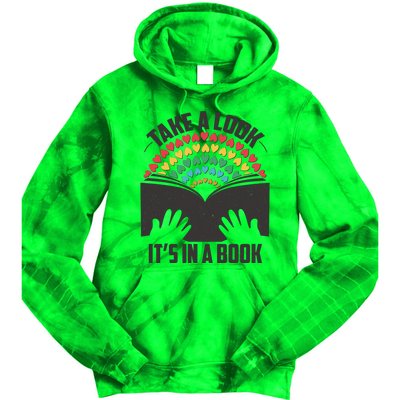 Cute Take A Look It's In A Book Tie Dye Hoodie