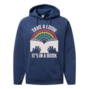 Cute Take A Look It's In A Book Performance Fleece Hoodie