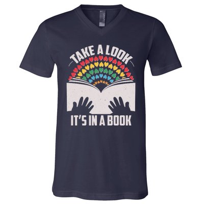 Cute Take A Look It's In A Book V-Neck T-Shirt