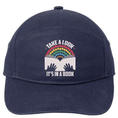 Cute Take A Look It's In A Book 7-Panel Snapback Hat