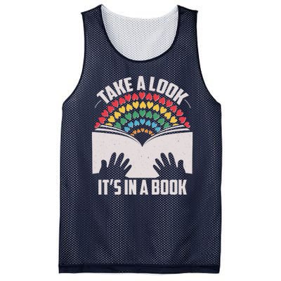 Cute Take A Look It's In A Book Mesh Reversible Basketball Jersey Tank