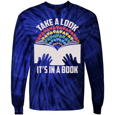 Cute Take A Look It's In A Book Tie-Dye Long Sleeve Shirt