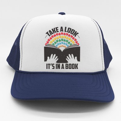 Cute Take A Look It's In A Book Trucker Hat