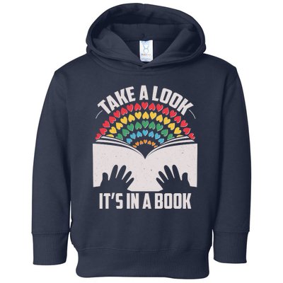 Cute Take A Look It's In A Book Toddler Hoodie