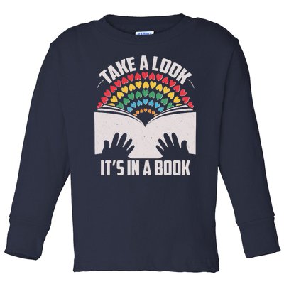 Cute Take A Look It's In A Book Toddler Long Sleeve Shirt