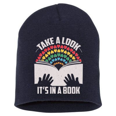 Cute Take A Look It's In A Book Short Acrylic Beanie