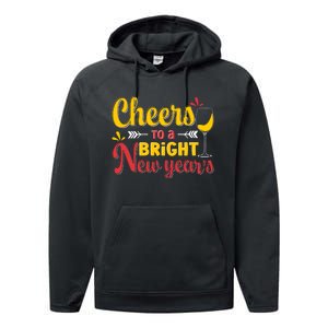 Cheers To A Bright New Year Celebration Performance Fleece Hoodie