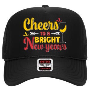 Cheers To A Bright New Year Celebration High Crown Mesh Back Trucker Hat