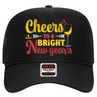 Cheers To A Bright New Year Celebration High Crown Mesh Back Trucker Hat