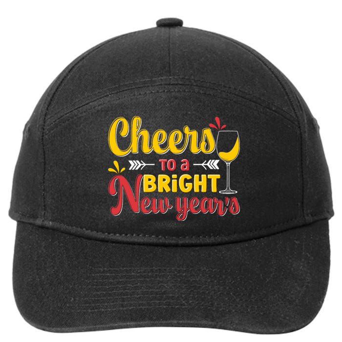 Cheers To A Bright New Year Celebration 7-Panel Snapback Hat