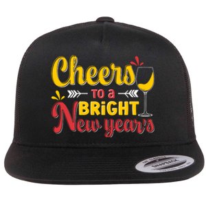 Cheers To A Bright New Year Celebration Flat Bill Trucker Hat