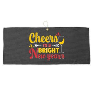 Cheers To A Bright New Year Celebration Large Microfiber Waffle Golf Towel