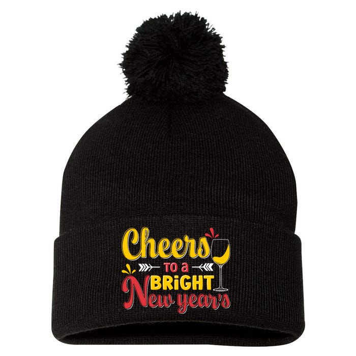 Cheers To A Bright New Year Celebration Pom Pom 12in Knit Beanie