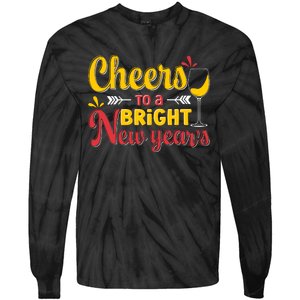 Cheers To A Bright New Year Celebration Tie-Dye Long Sleeve Shirt