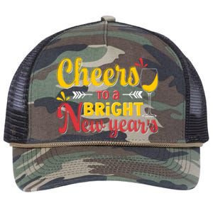 Cheers To A Bright New Year Celebration Retro Rope Trucker Hat Cap