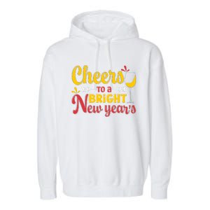 Cheers To A Bright New Year Celebration Garment-Dyed Fleece Hoodie