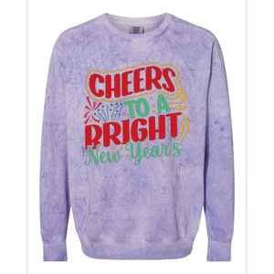 Cheers To A Bright New Year Celebration Graphic Colorblast Crewneck Sweatshirt