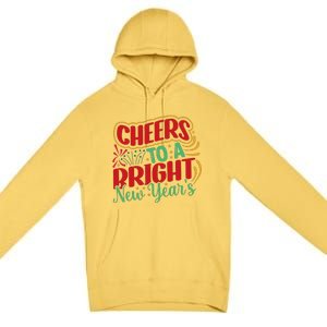 Cheers To A Bright New Year Celebration Graphic Premium Pullover Hoodie