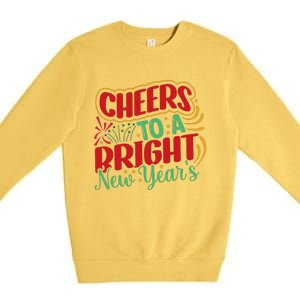 Cheers To A Bright New Year Celebration Graphic Premium Crewneck Sweatshirt