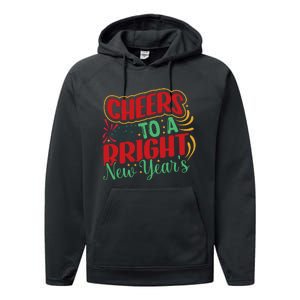 Cheers To A Bright New Year Celebration Graphic Performance Fleece Hoodie