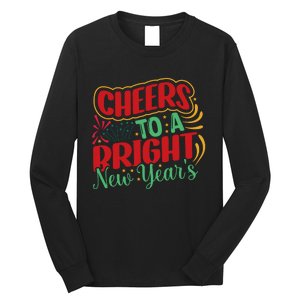 Cheers To A Bright New Year Celebration Graphic Long Sleeve Shirt