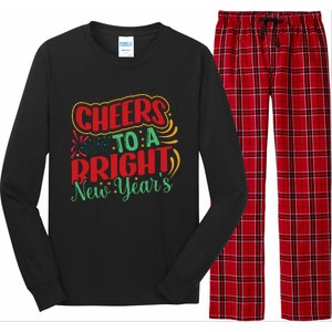 Cheers To A Bright New Year Celebration Graphic Long Sleeve Pajama Set