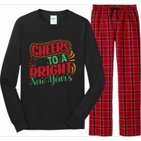 Cheers To A Bright New Year Celebration Graphic Long Sleeve Pajama Set