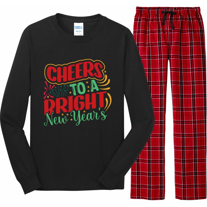 Cheers To A Bright New Year Celebration Graphic Long Sleeve Pajama Set