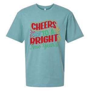 Cheers To A Bright New Year Celebration Graphic Sueded Cloud Jersey T-Shirt