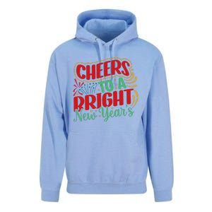 Cheers To A Bright New Year Celebration Graphic Unisex Surf Hoodie