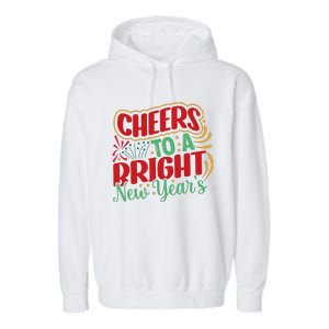 Cheers To A Bright New Year Celebration Graphic Garment-Dyed Fleece Hoodie