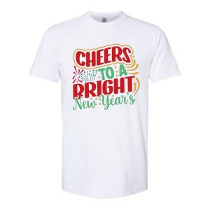 Cheers To A Bright New Year Celebration Graphic Softstyle CVC T-Shirt