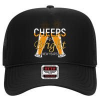 Cheers To A Bright New Year Celebration High Crown Mesh Back Trucker Hat