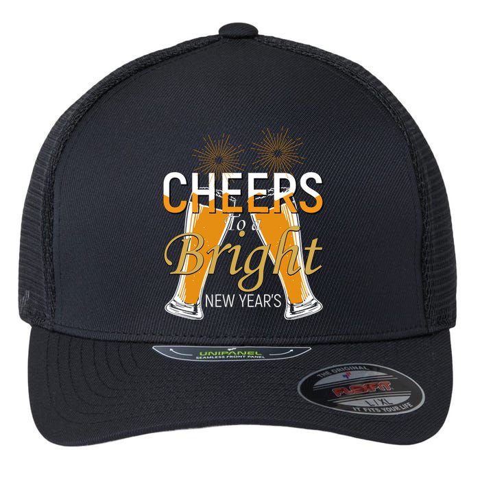 Cheers To A Bright New Year Celebration Flexfit Unipanel Trucker Cap