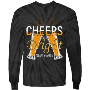 Cheers To A Bright New Year Celebration Tie-Dye Long Sleeve Shirt