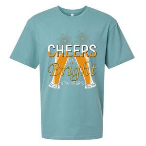 Cheers To A Bright New Year Celebration Sueded Cloud Jersey T-Shirt