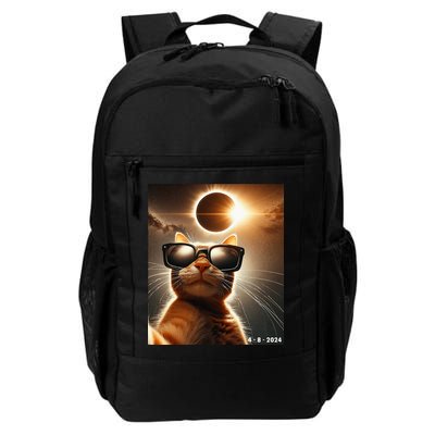 Cat Taking A Selfie With Solar 2024 Eclipse Wearing Glasses Daily Commute Backpack