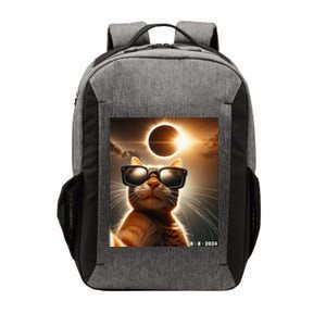 Cat Taking A Selfie With Solar 2024 Eclipse Wearing Glasses Vector Backpack