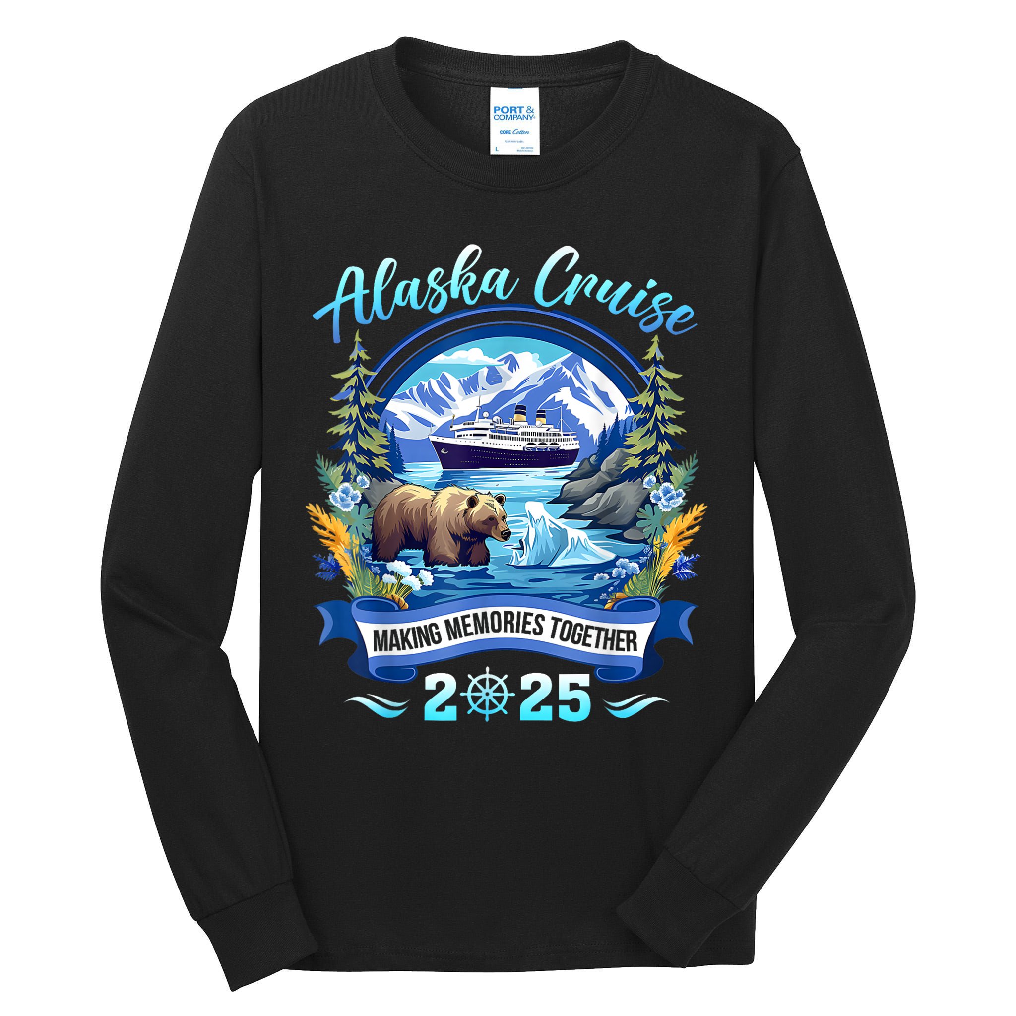 Cruisin Together Alaska 2025 Family Friend Alaska Cruise Tall Long Sleeve T-Shirt