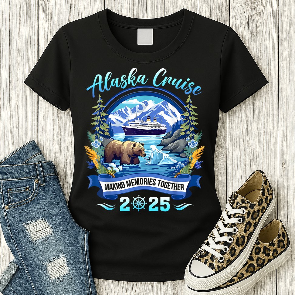 Cruisin Together Alaska 2025 Family Friend Alaska Cruise Womens T-Shirt