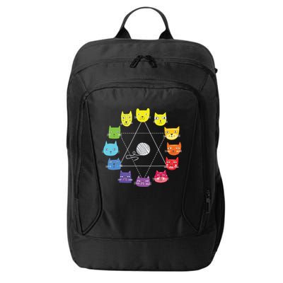 Cat Themed Artist Color Wheel Educational Art Teacher City Backpack