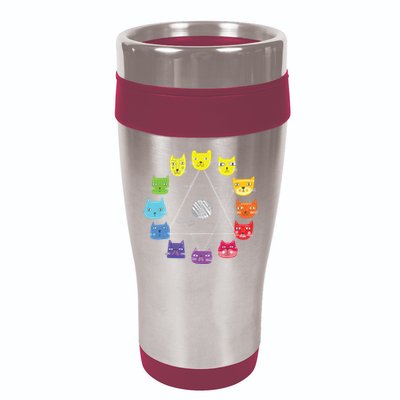 Cat Themed Artist Color Wheel Educational Art Teacher 16oz Travel Tumbler