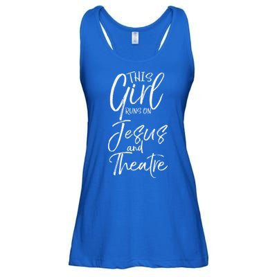 Cute Theater Actor Gift This Girl Runs On Jesus And Theatre Ladies Essential Flowy Tank