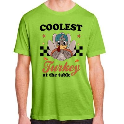 Coolest Turkey At The Table Cute Thanksgiving Adult ChromaSoft Performance T-Shirt