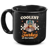 Coolest Turkey At The Table Cute Thanksgiving 15oz Campfire Ceramic Mug